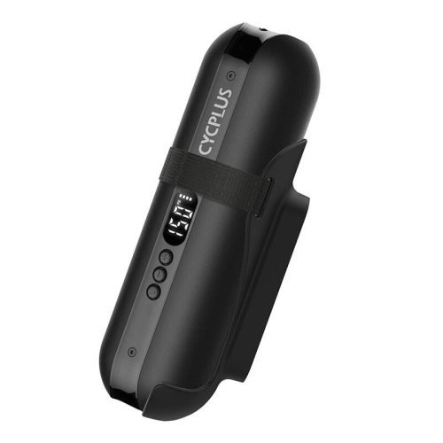 Wielofunkcyjne urządzenie Cycplus A2 służące jako pompka, powerbank i latarka.