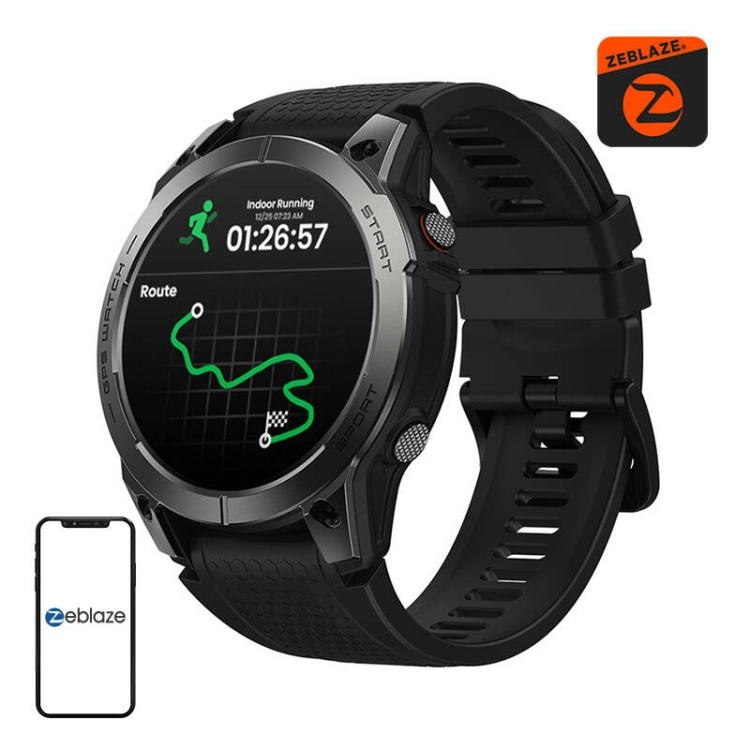 Interfejs nowoczesnej aplikacji mobilnej Zeblaze Fit współpracującej z zegarkiem Stratos 3 Pro.
