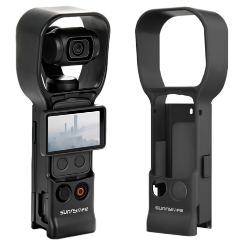 Czarna osłona ochronna Sunnylife na gimbal i obiektyw do kamery DJI Osmo Pocket 3 i 4.