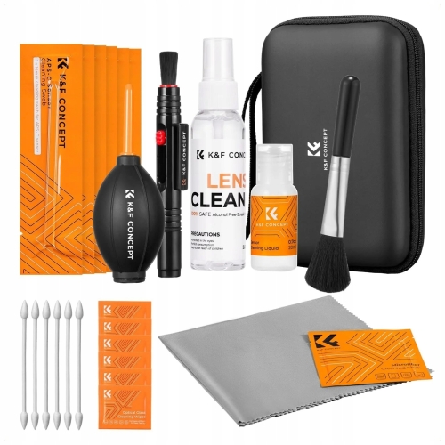 Kompletny zestaw do czyszczenia optiki i elektroniki 25w1 K&F Concept z twardym etui.