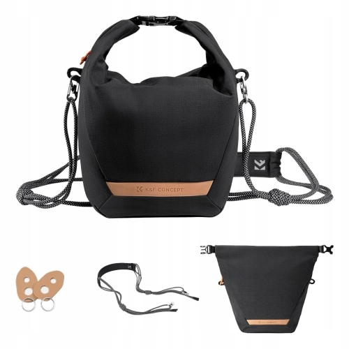 Różne sposoby noszenia torby fotograficznej K&F Concept w tym na ramieniu i crossbody.