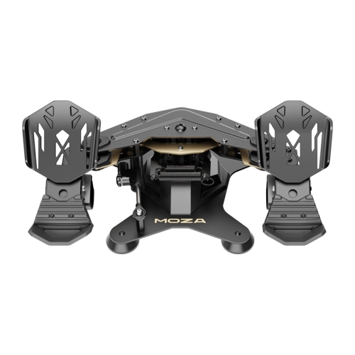 Przedni widok pedałów MOZA MRP Rudder Pedals AS019 z niezależnymi hamulcami