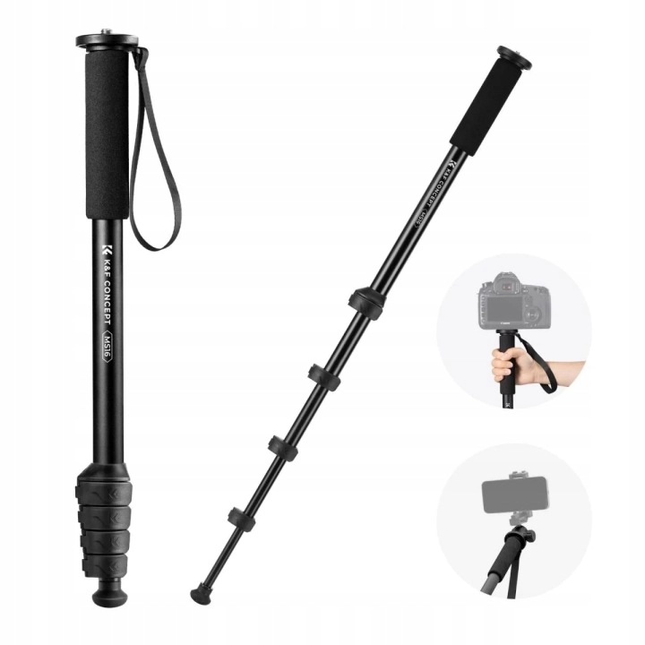 Monopod fotograficzny K&F Concept MS16 KF09.138V1 43–160 cm z akcesoriami