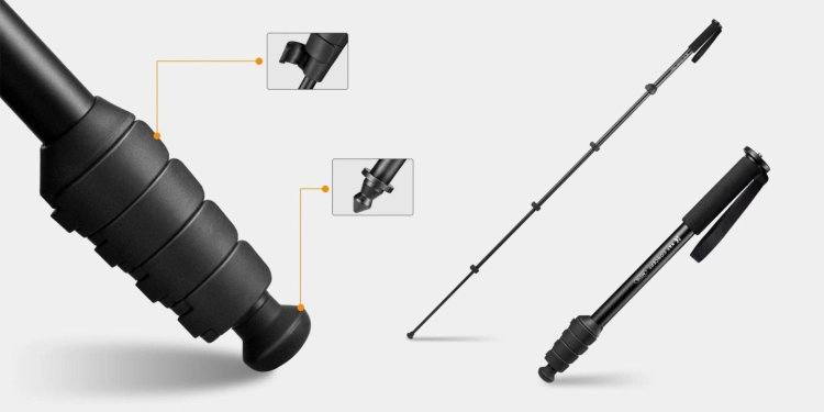 Gwinty 1/4" i 3/8" w monopodzie fotograficznym K&F Concept MS16