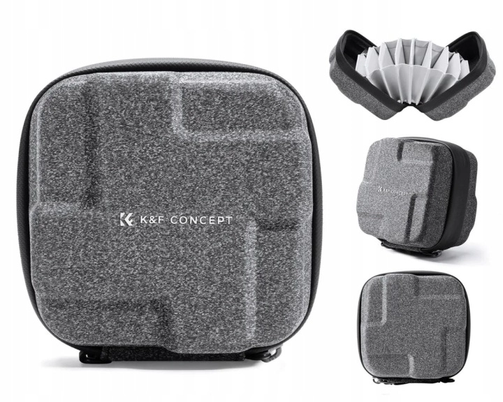 Szare etui K&F Concept KF13.185 na 10 filtrów fotograficznych z akcesoriami