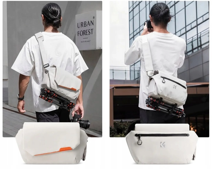Torba fotograficzna K&F Concept Urban Wander 14 noszona crossbody i na ramieniu