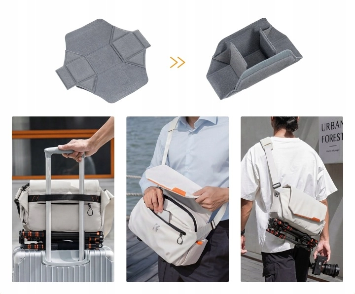 Hydrofobowa konstrukcja torby K&F Concept Urban Wander 14 chroniąca sprzęt przed zachlapaniem