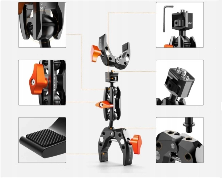 K&F Concept KF31.096 z adapterem do kamery sportowej i elementami montażowymi
