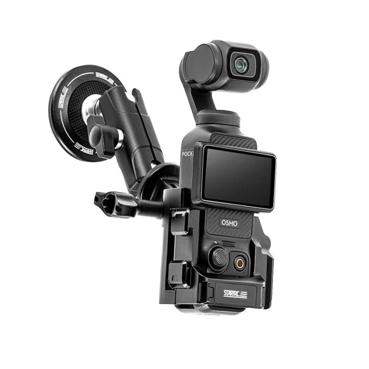 Klatka STARTRC 1146318 z DJI Osmo Pocket 3 i dodatkowym akcesorium na mocowaniu Cold Shoe