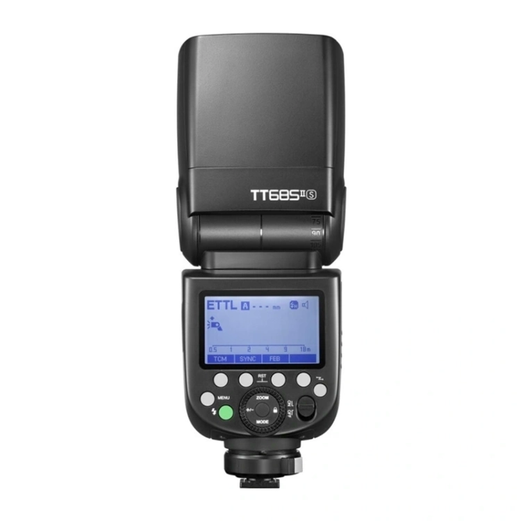 Godox TT685IIO TTL HSS do Olympus i Panasonic, widok od tyłu z ekranem LCD