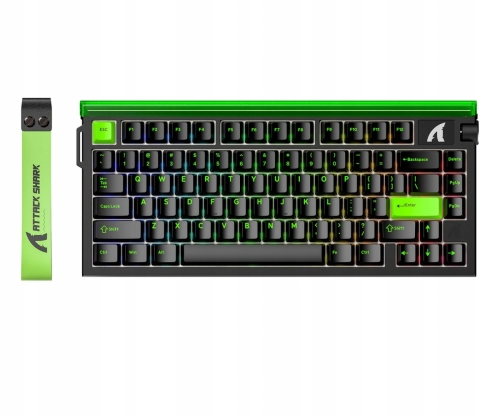 Czarna klawiatura magnetyczna Attack Shark R85 HE z panelem świetlnym Lightbox RGB.