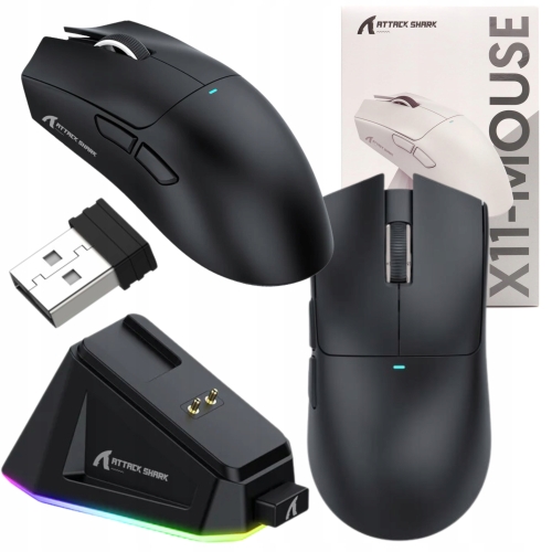 Sensor optyczny PixArt PAW 3311 o rozdzielczości 22000 DPI w myszce Attack Shark X11.