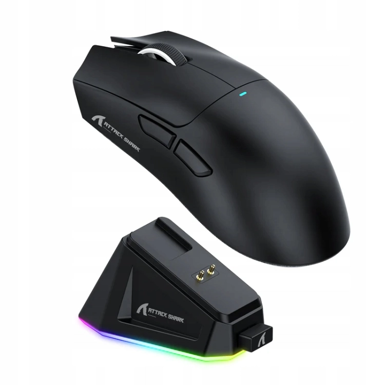 Trzy tryby łączności myszy Attack Shark X11: 2.4GHz, Bluetooth 5.2 oraz USB-C.