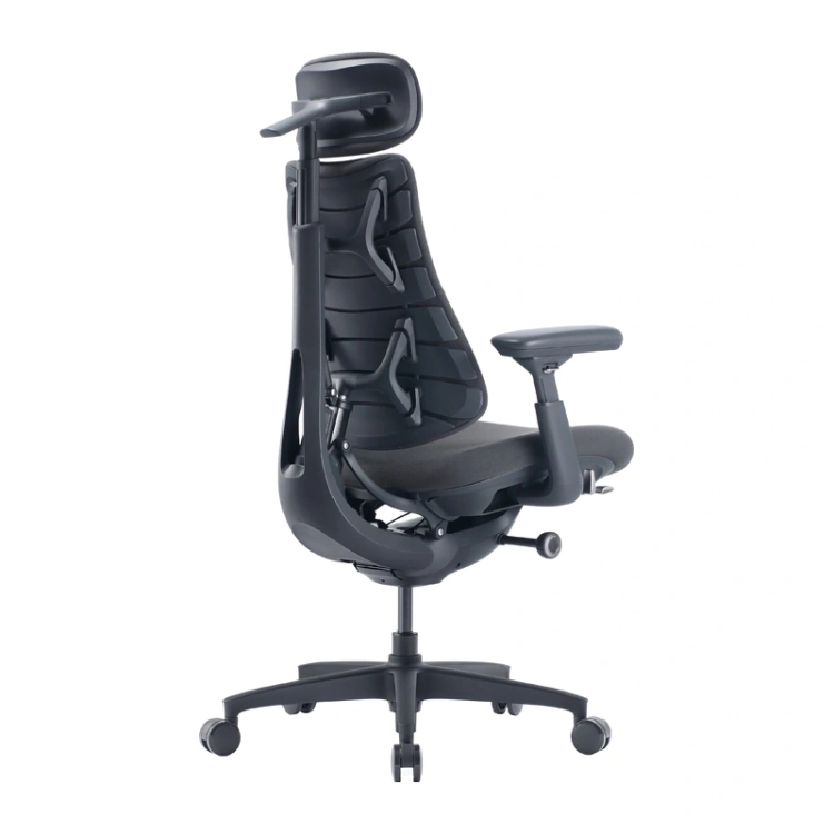 Krzesło ergonomiczne LiberNovo Omni GEN 48 cm grafitowe, widok z boku