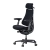 Czarne krzesło ergonomiczne LiberNovo Omni Dynamic 48 cm, widok boczny z podłokietnikami