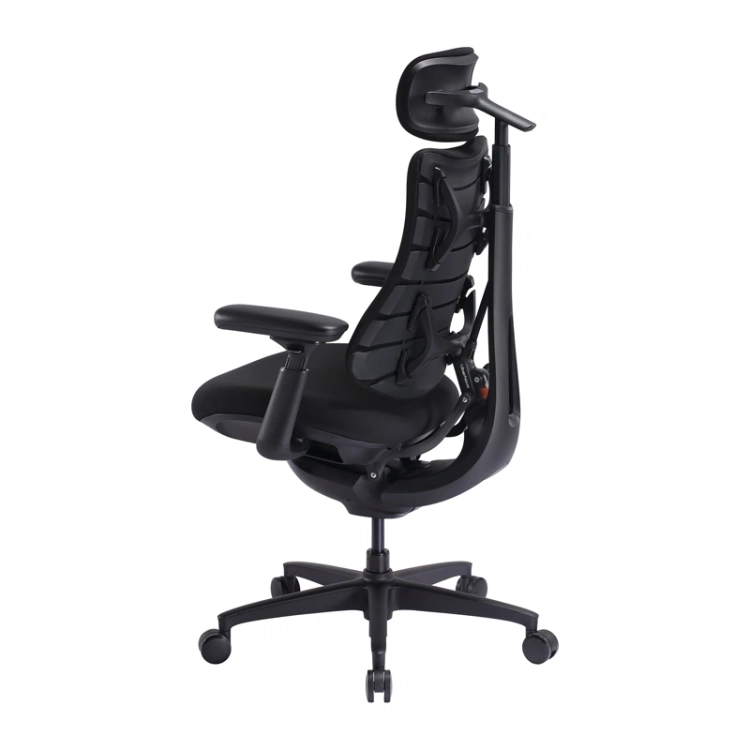 Czarne krzesło LiberNovo Omni SE 48 cm, widok produktu z boku