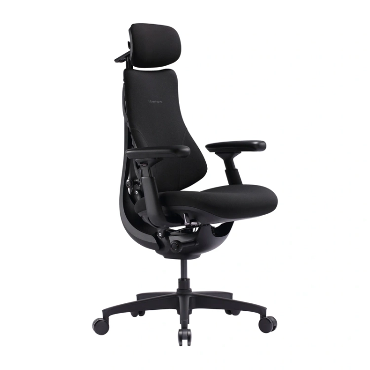 Krzesło ergonomiczne LiberNovo Omni SE 48 cm czarne, widok z boku