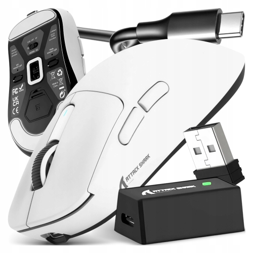 Prezentacja technologii bezprzewodowej 4K oraz przewodowej 8K w myszy Attack Shark X3 PRO.