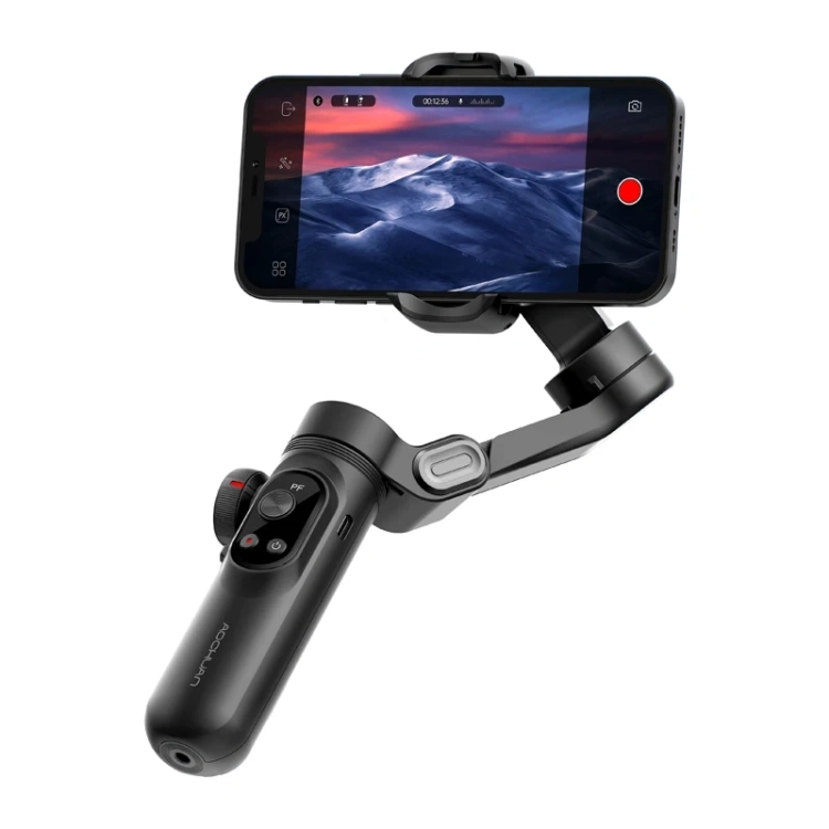 AOCHUAN Smart X Pro Standard czarny ze smartfonem zamontowanym poziomo