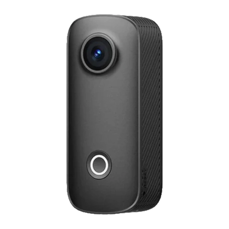 Bok czarnej kamery SJCAM C100 Pro z ryflowaną obudową