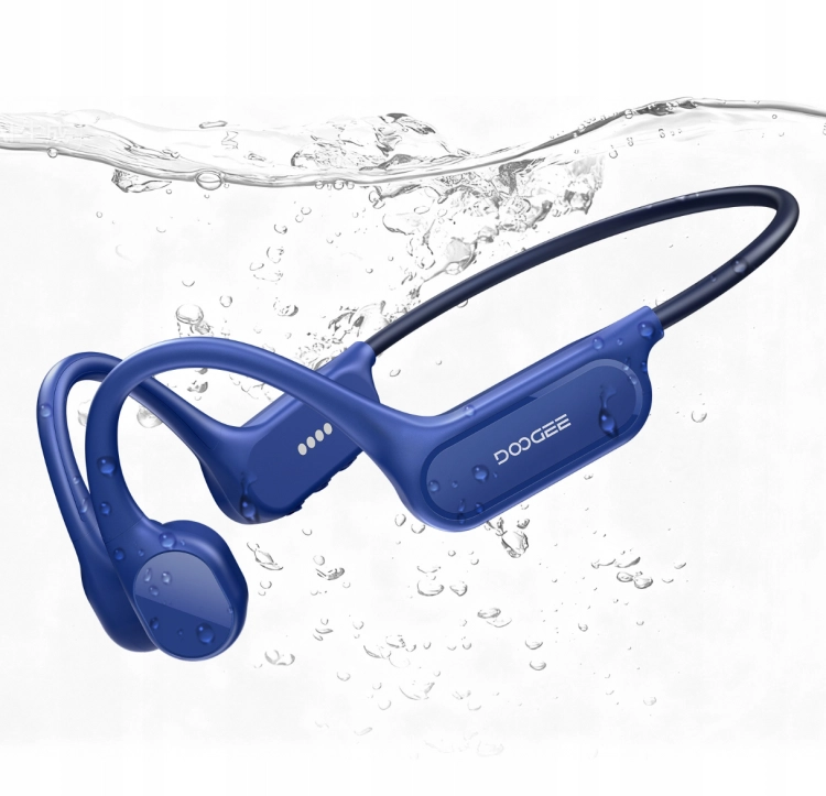 Niebieskie słuchawki sportowe DOOGEE BoneBeat Swim Lite IP68