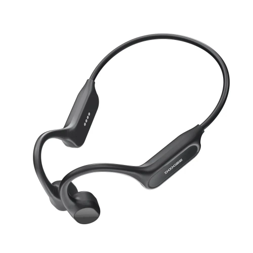 Czarne słuchawki kostne DOOGEE BoneBeat Swim z pałąkiem za głową