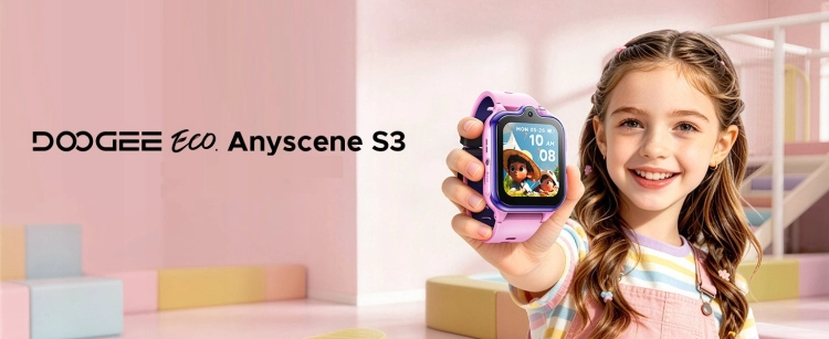 Smartwatch DOOGEE Anyscene S3 podczas rozmowy wideo z dzieckiem