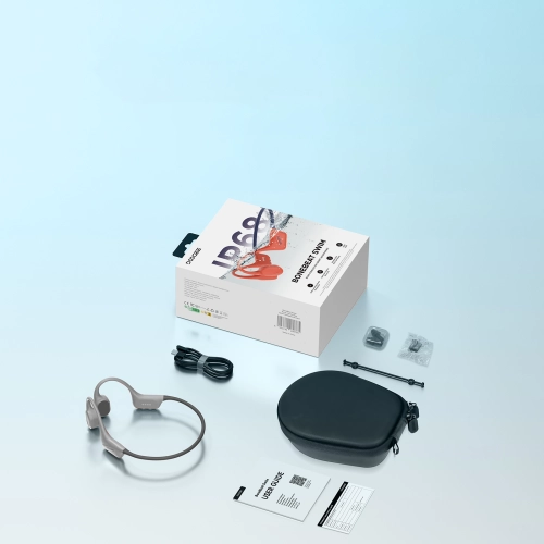 Zawartość zestawu DOOGEE BoneBeat Swim Grey z akcesoriami