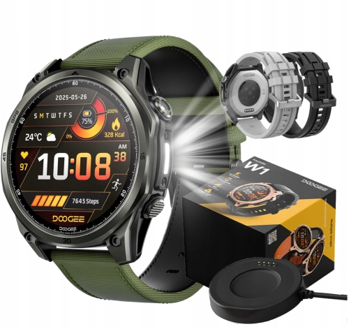Smartwatch DOOGEE Anywise W1 Black z okrągłym ekranem AMOLED i dodatkowymi paskami