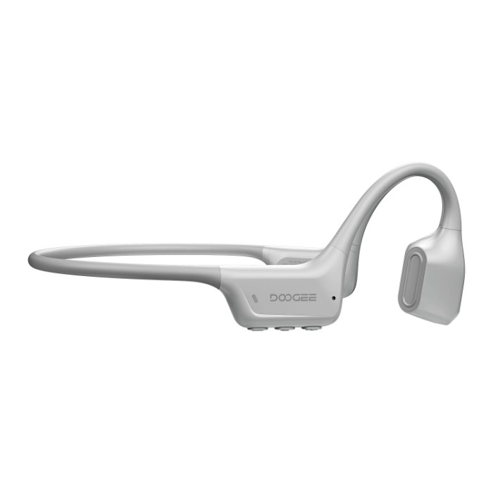Profil słuchawek DOOGEE BoneAir Swim Light Gray z pałąkiem za głową
