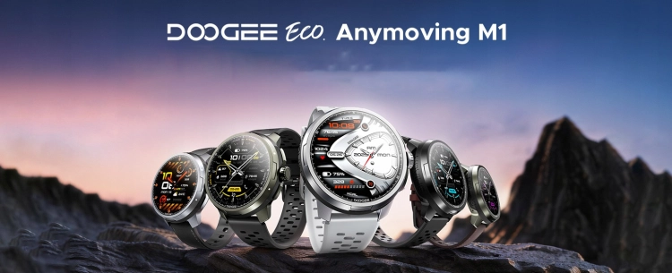 Smartwatch DOOGEE Anymoving M1 podczas aktywności outdoorowej w górach