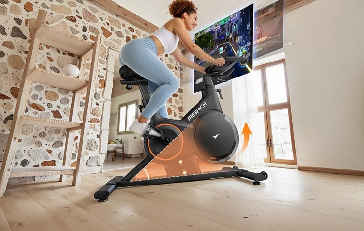 Regulacja pozycji treningowej na rowerze spinningowym MERACH MR-S28B1