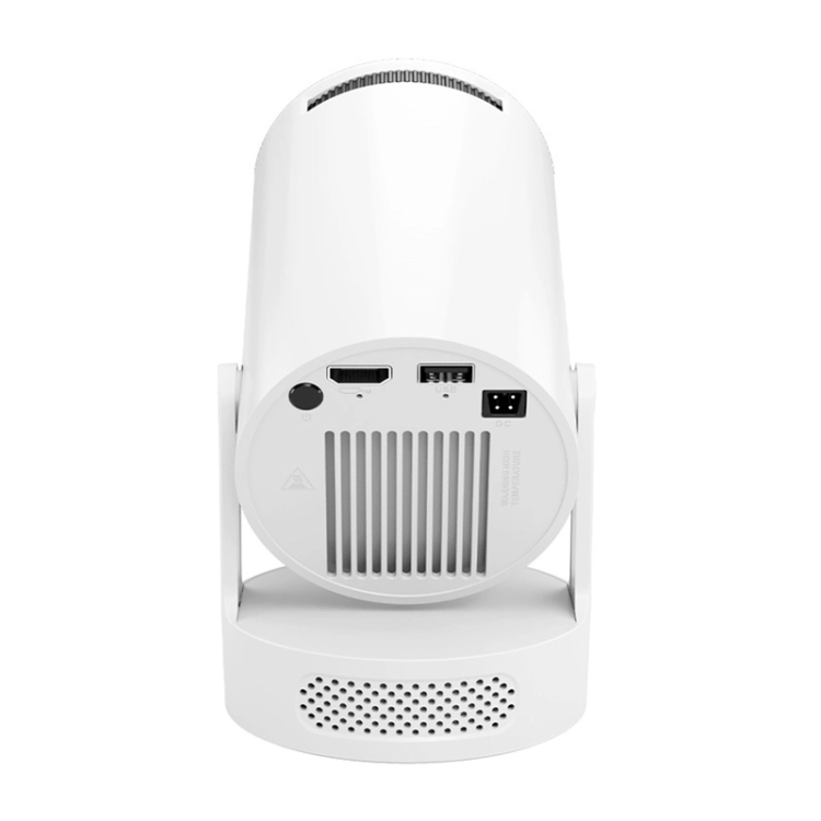 Tył projektora Magcubic HY300Pro+ z włącznikiem, HDMI, USB i gniazdem zasilania DC
