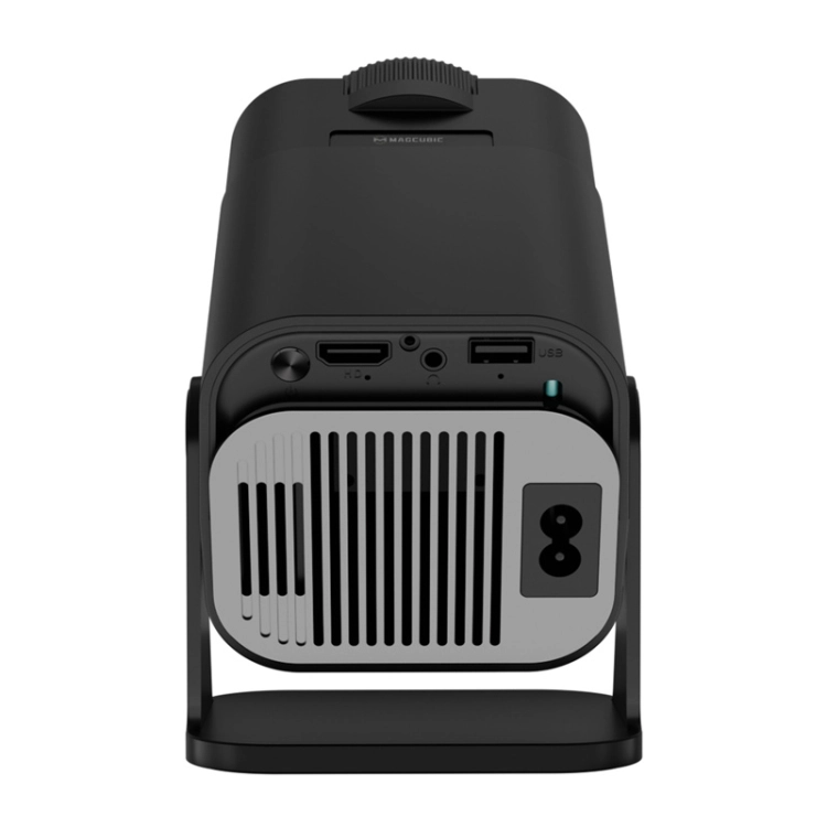 Tył projektora Magcubic HY320MINI ze złączami HDMI, audio i USB