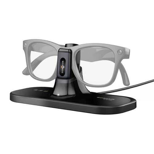 Złożone okulary Ray-Ban Meta ładowane na stacji BOBOVR CG2