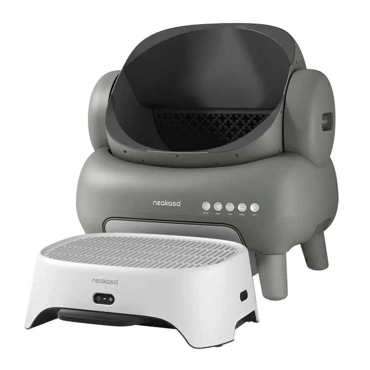 Neakasa AirStep dostawiony do szarej kuwety Neakasa M1