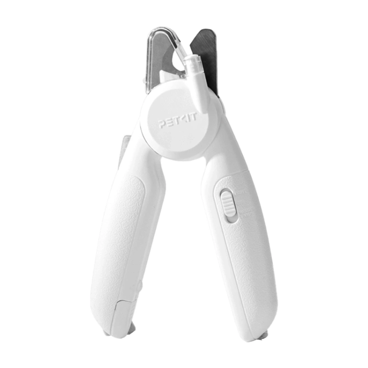 Nożyczki PETKIT LED Nail Clipper Pro z boku, przycisk lampki