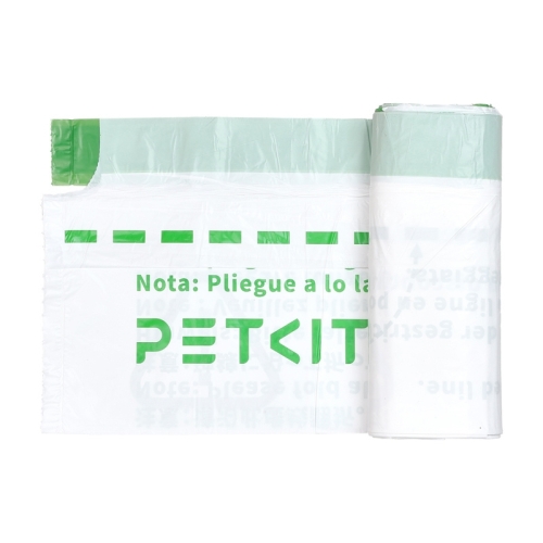 Rozłożony worek na odpady PETKIT z nadrukiem marki