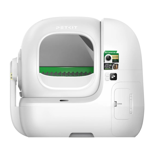 Przód kuwety PETKIT Purobot Max Pro 2, wejście 26,7 × 27,3 cm i sito w bębnie