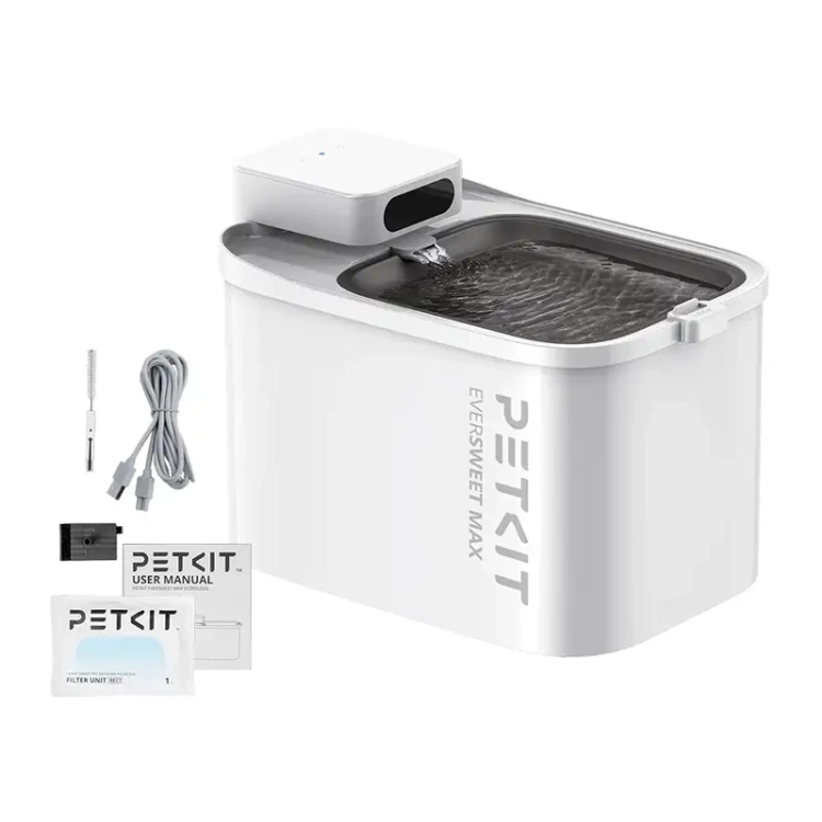 Fontanna PETKIT Eversweet Max z filtrem, przewodem USB i instrukcją z zestawu