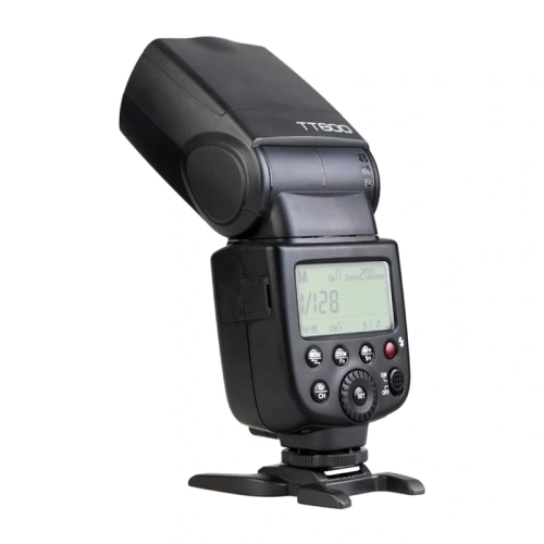 Lampa błyskowa Godox TT600S do Sony od tyłu pod kątem na podstawce