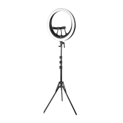 Lampa NEEWER RP19H na statywie z trzema uchwytami na telefon