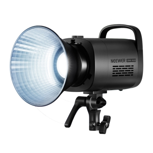 Lampa NEEWER CB60 RGB z reflektorem, widok z boku