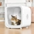Kot w komorze suszarki CATLINK Smart Pet Dryer Luxury, widok przez szklane drzwiczki