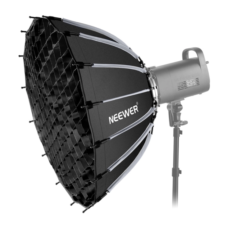 Softbox paraboliczny NEEWER SF65Q z gridem, widok z boku