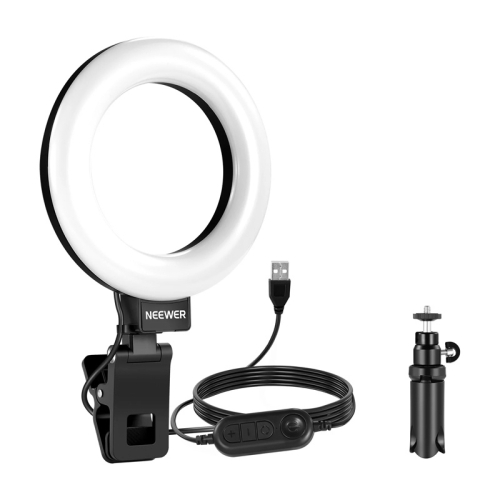 Lampa pierścieniowa NEEWER BR60 z klipsem, kablem USB i mini statywem