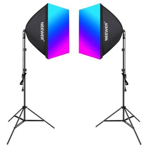 Zestaw oświetlenia NEEWER NK800 2x softbox + 2x żarówka RGB 24W