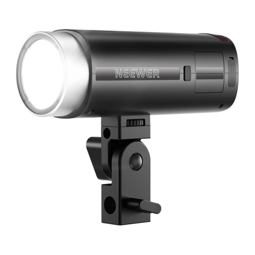 Lampa plenerowa NEEWER Q200 na metalowym uchwycie, widok z przodu