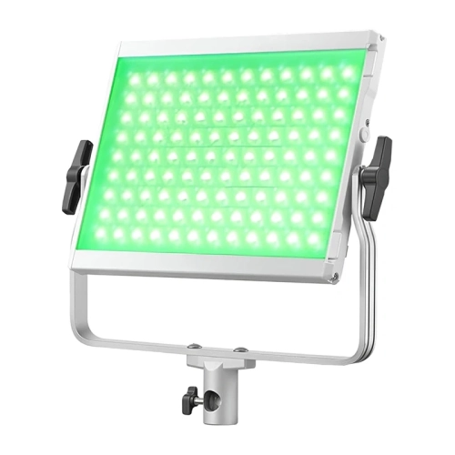 Panel LED Godox LP600R świecący na zielono, widok pod kątem