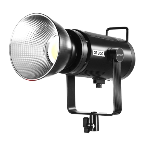 Lampa NEEWER CB300C z reflektorem na uchwycie U, widok z boku